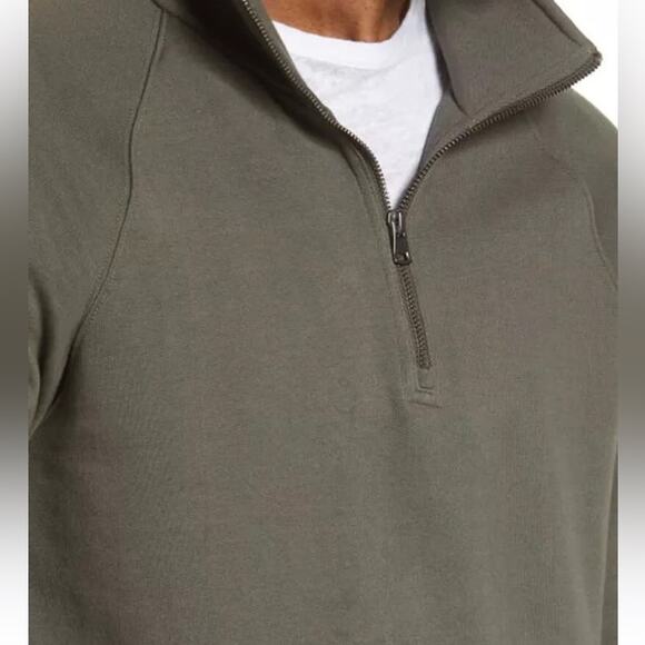 Vince Men's Quarter Zip French Terry Cotton Pullover Sweatshirt - Picture 4 of 9